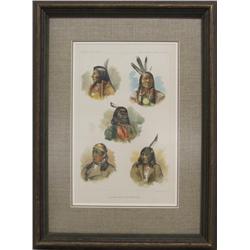 Vintage Framed Ojibwe Indian Print