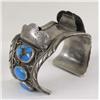 Image 1 : Navajo Silver Turquoise Watch Bracelet