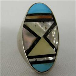 Zuni Stone to Stone Inlay Ring
