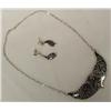 Image 1 : Zuni Silver Jet Necklace And Earrings By SD Boone