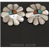 Image 1 : Zuni Sterling Sun Face Inlay Earrings