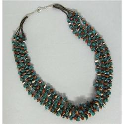 Navajo 4 Strand Turquoise Shell Necklace