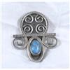 Image 1 : Navajo Style Silver Turquoise Pin by Tim Miller