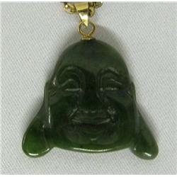 Estate Jade Buddha Head Necklace