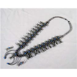 Navajo Box Bow Squash Blossom Necklace & Earrings