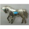 Navajo Silver Turquoise Pin Hallmarked FY