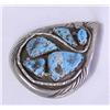 Image 3 : Zuni Effie Calavaza Turquoise Pin Pendant