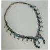 Image 1 : Navajo Silver Turquoise Squash Blossom Necklace