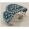 Image 1 : Navajo Silver Turquoise Cluster Bracelet