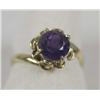 Image 2 : 14Kt Gold Amethyst Ring Size 8 3/4