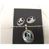 Image 1 : Zuni Silver Inlay Pendant and Earrings