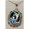 Image 3 : Zuni Silver Inlay Pendant and Earrings