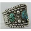 Image 2 : Navajo Silver Turquoise Watch Bracelet by CS