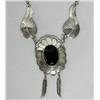 Image 2 : Navajo Sterling Silver & Jet Necklace Hallmark M