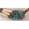 Image 2 : Navajo Bone Coral Turquoise Three Strand Choker