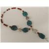 Image 1 : Red Jasper Turquoise Sterling Necklace