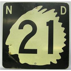 Antique North Dakota Route Sign