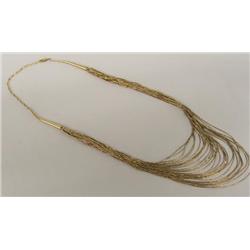 Navajo Liquid 12kt Gold Filled 30 Strand Necklace