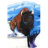 Image 2 : Hand Painted Wrought Iron Buffalo by Kills Thunder