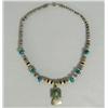 Image 1 : Navajo Water Bird Silver Turquoise Necklace