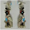 Image 1 : Zuni Channel Inlay Quail Pierce Earrings
