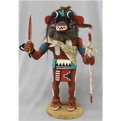 Hopi Black Ogre Kachina by Robert Seechoma