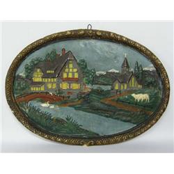 Vintage Pastoral Scene Plaster/Chalk