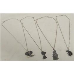 Four Pewter Necklaces