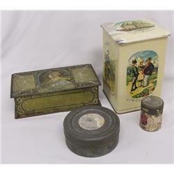 Four Vintage Tin Boxes