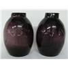 Image 1 : Two Amethyst Glass Eagle Vases