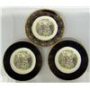 Image 1 : Three 23KT Gold Rimmed Imperial Salem Plates