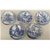 Image 1 : Five Blue and White Delft Plates
