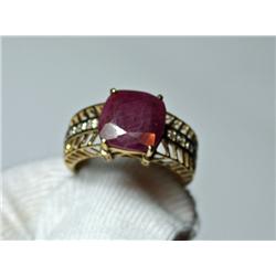 Ruby & Diamond Ring - 4.78ct Ruby w/ .08tcw Dia.