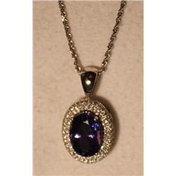 Tanzanite & Diamond Pendant with Chain 11+TCW