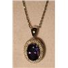 Image 1 : Tanzanite & Diamond Pendant with Chain 11+TCW