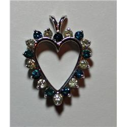 1.51 Carat Total Wgt. Blue & White Diamond  Pendant