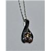 Image 1 : .30 Carat Total  Weight Diamond Pendant with chain