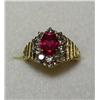 Image 1 : Ruby & Diamond Ring 1.00ct Lab Ruby w/ 1.2ctw dia.