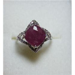 Ruby & Diamond Ring - 3.10ct Ruby w/ .12ctw Dia.
