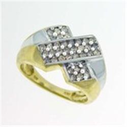Men's 1 ctw Diamond X Ring in Yellow Gold