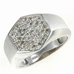 Men's 1 ctw Diamond Ring in White Gold