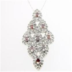 1ctw Red & White Diamond White Gold Necklace