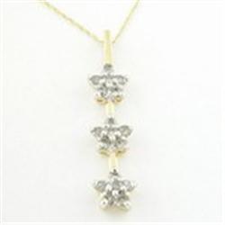 1/2ctw Diamond & Gold Star Pendant w/ Chain