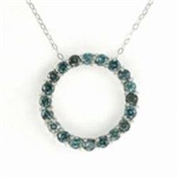 1ctw Blue Diamond Circle-Of-Love Necklace