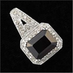 3 ctw Garnet & Diamond Pendant White Gold