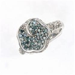 1.5 ctw Blue & White Diamond Ring