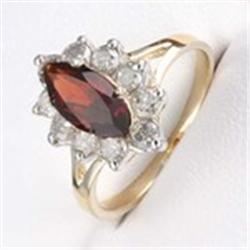2 ctw Garnet & Diamond Gold Ring