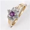Image 1 : 1 ctw Amethyst & Diamond Gold Ring