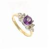 Image 1 : 1 ctw Amethyst & Diamond Gold Ring