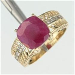3 ctw Ruby & Diamond Ring in 10K Gold